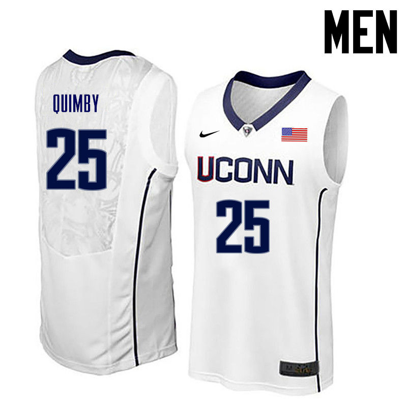 Men Uconn Huskies #25 Art Quimby College Basketball Jerseys-White